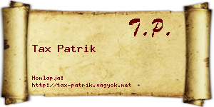 Tax Patrik névjegykártya